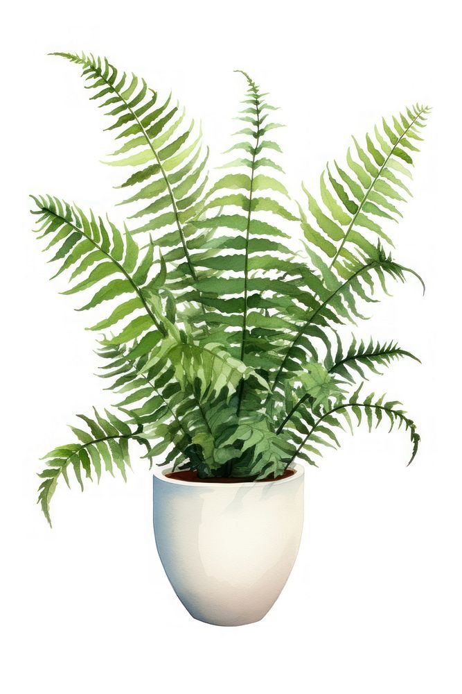 Plant fern white background houseplant. 