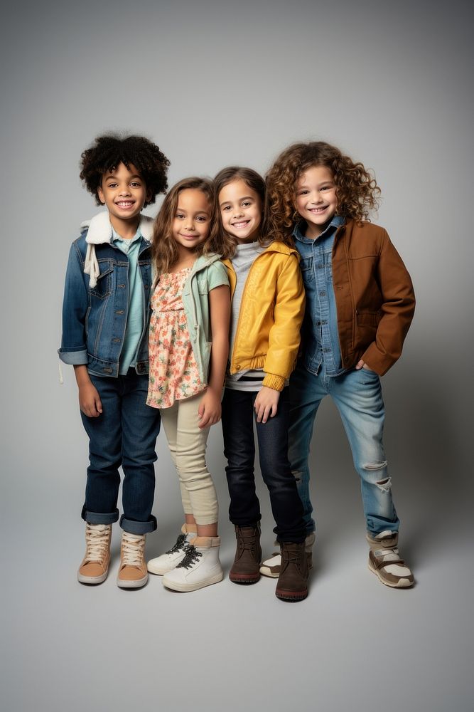 A diversity happy children portrait photography footwear. AI generated Image by rawpixel.