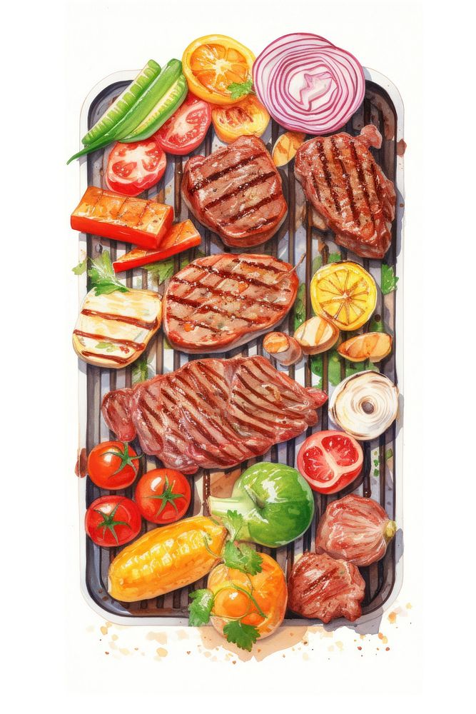 Meat food vegetable barbecue. 