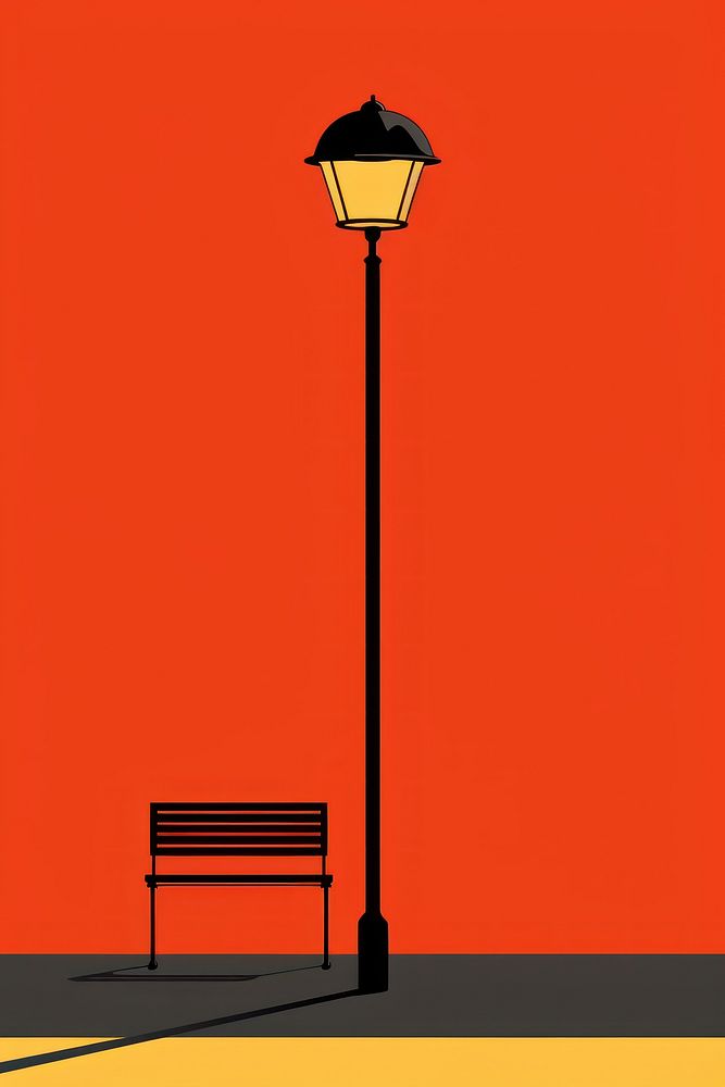 Lamp outdoors bench architecture. AI generated Image by rawpixel.