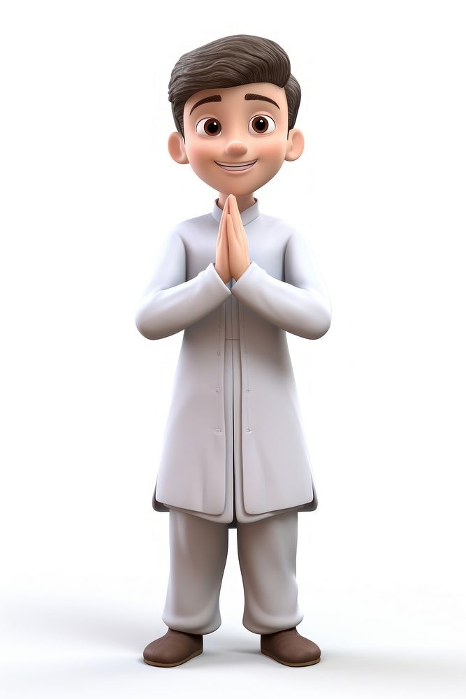 Cartoon male white background spirituality. AI generated Image by rawpixel.