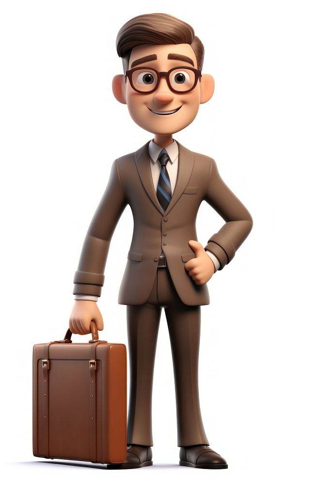 Briefcase luggage cartoon adult. AI generated Image by rawpixel.