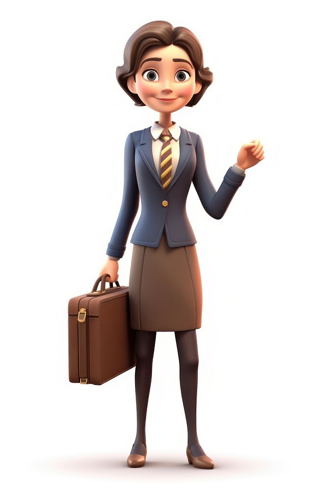 Briefcase cartoon adult woman. AI generated Image by rawpixel.