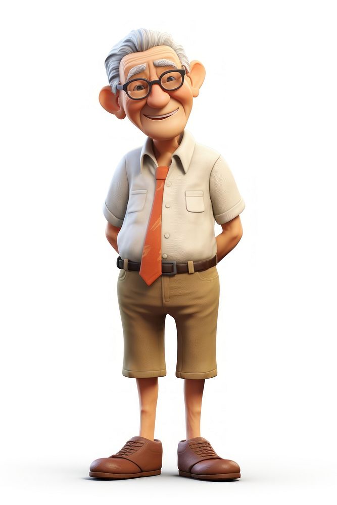 Grandfather cartoon white background accessories. AI generated Image by rawpixel.