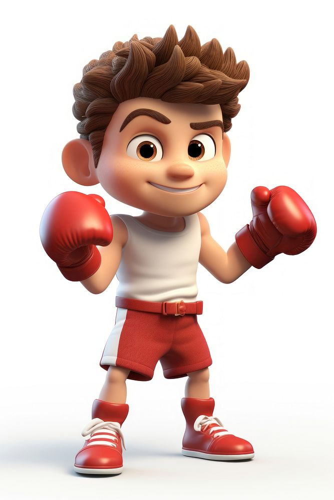 Cartoon boxing white background weightlifting. AI generated Image by rawpixel.