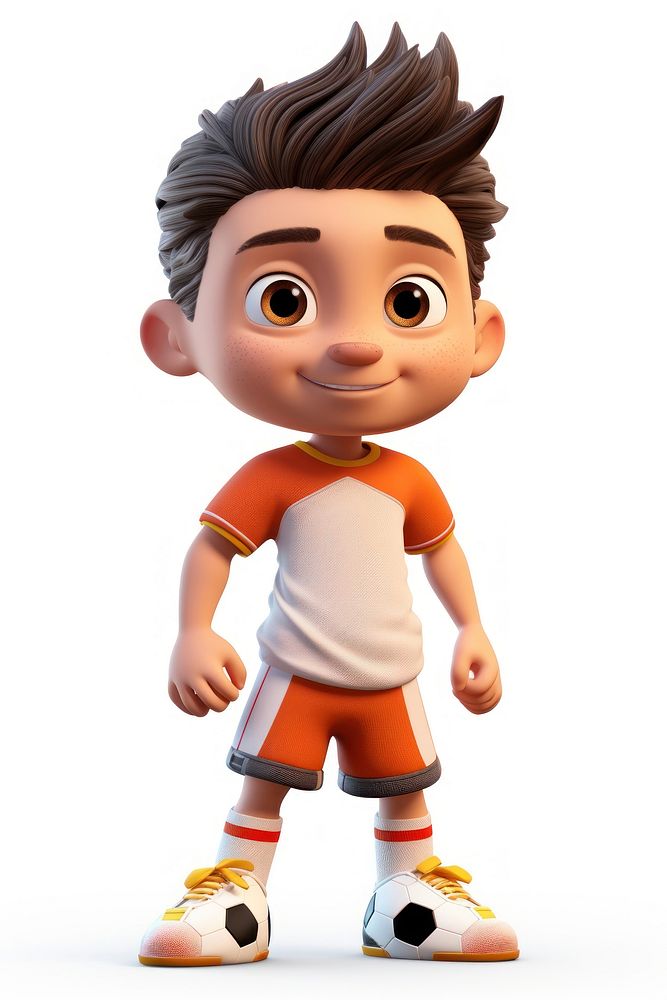 Footballer cartoon toy white background. AI generated Image by rawpixel.