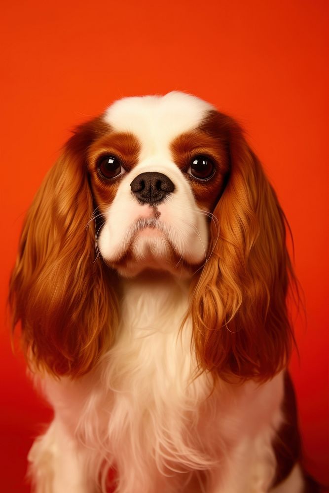 Spaniel dog portrait animal. AI generated Image by rawpixel.