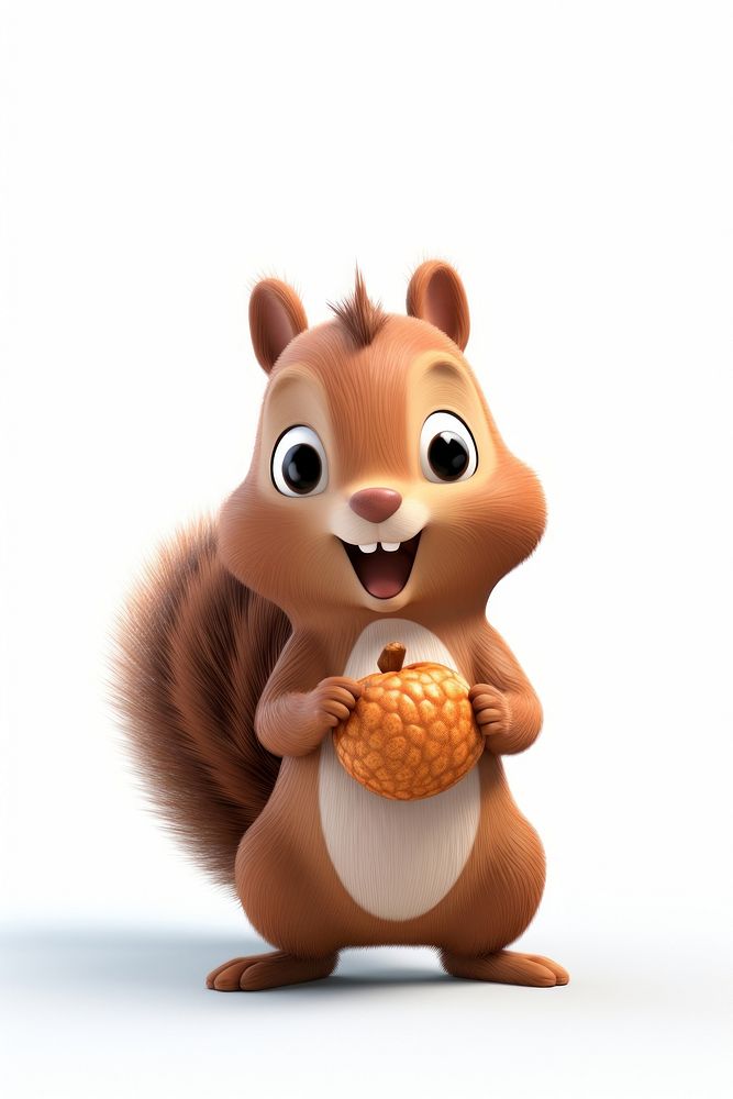 Nut squirrel cartoon rodent. AI generated Image by rawpixel.