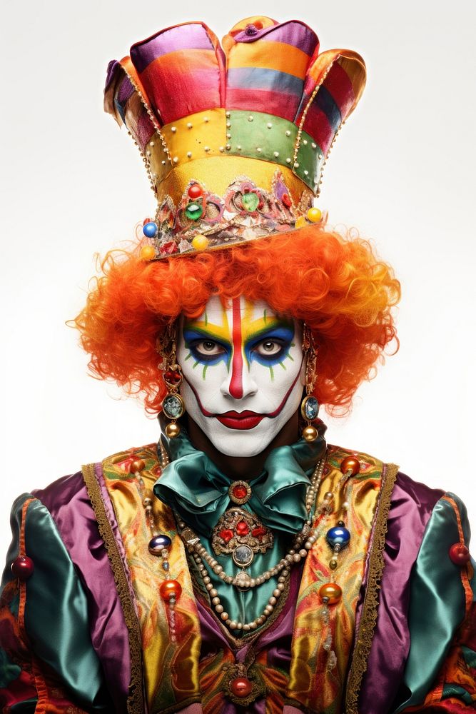 Clown portrait carnival costume. 