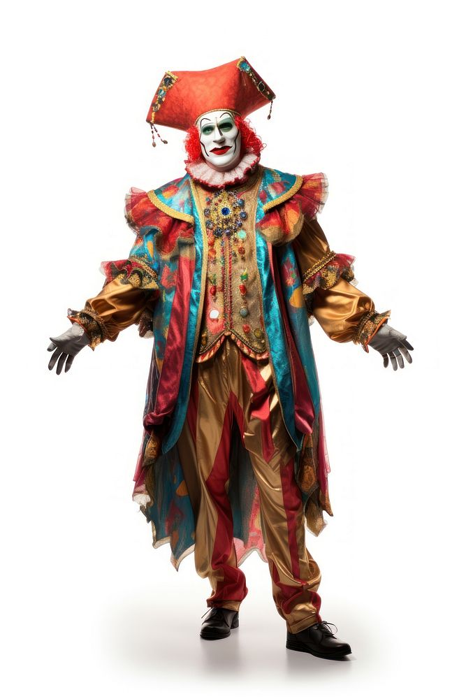 Clown costume adult white background. AI generated Image by rawpixel.