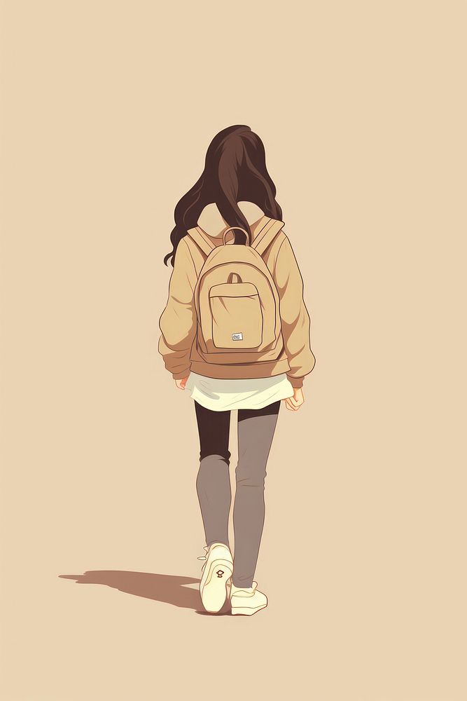 Footwear backpack walking drawing. AI generated Image by rawpixel.