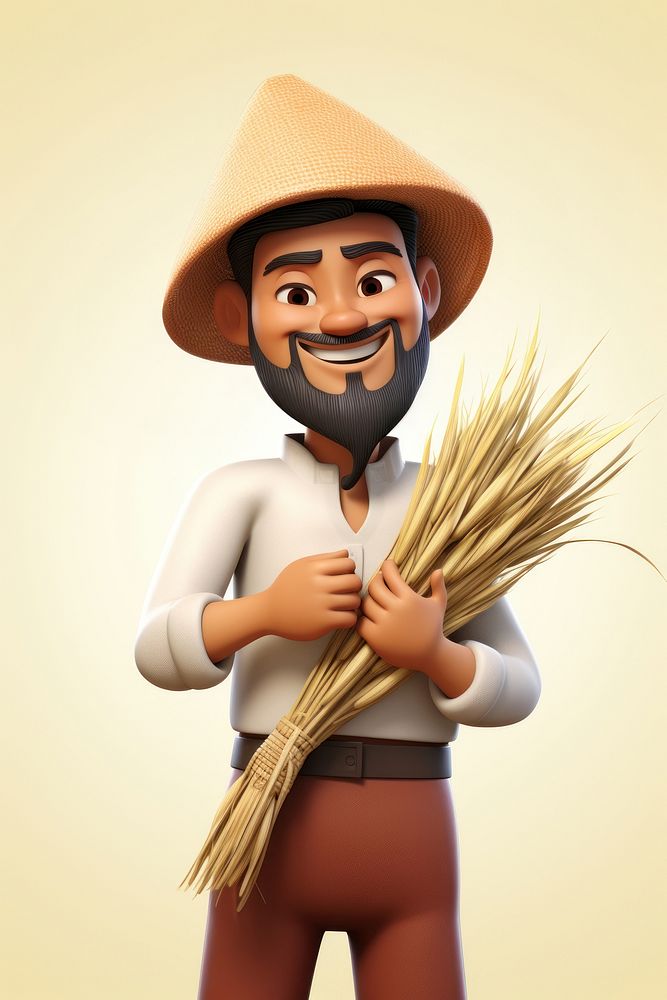 Outdoors holding cartoon farmer. AI generated Image by rawpixel.