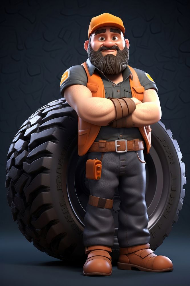 Tire cartoon adult bodybuilder. AI generated Image by rawpixel.