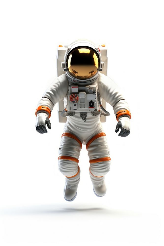 Astronaut white background futuristic protection. AI generated Image by rawpixel.