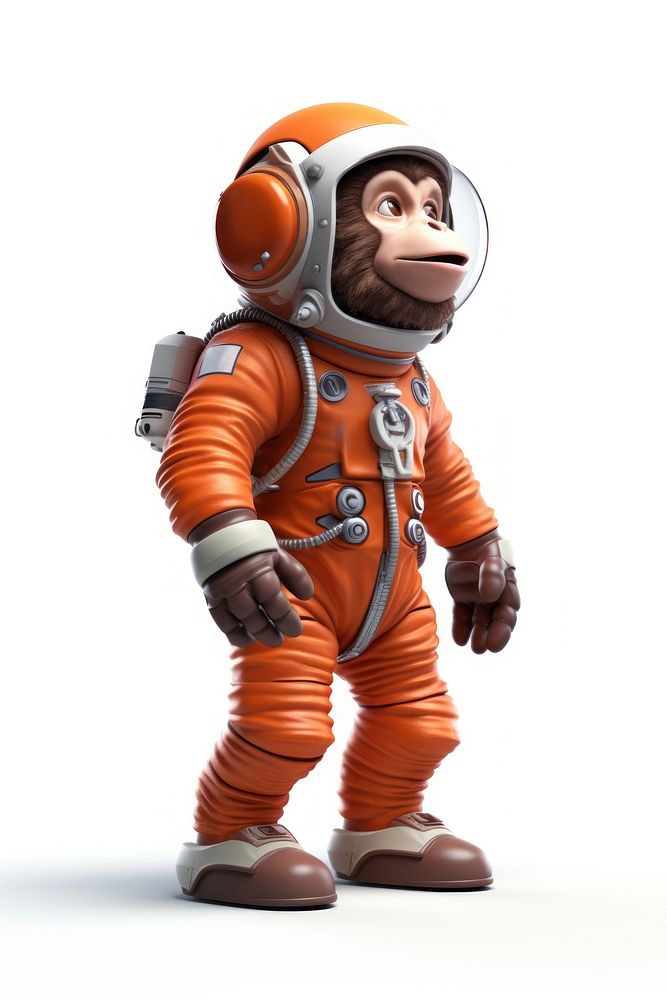 Astronaut cartoon white background protection. AI generated Image by rawpixel.