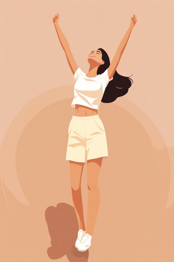 Sports shorts happy girl. AI generated Image by rawpixel.