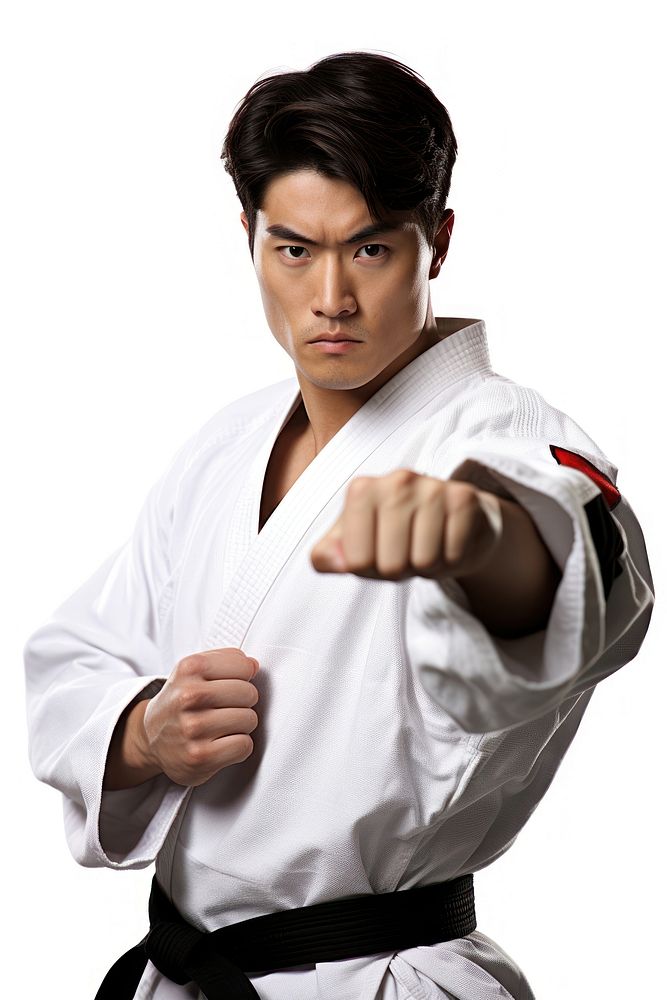 Taekwondo sports karate white background. AI generated Image by rawpixel.