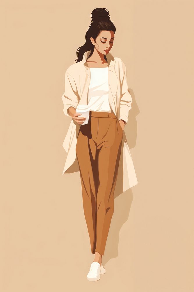 Khaki outerwear portrait standing. AI generated Image by rawpixel.