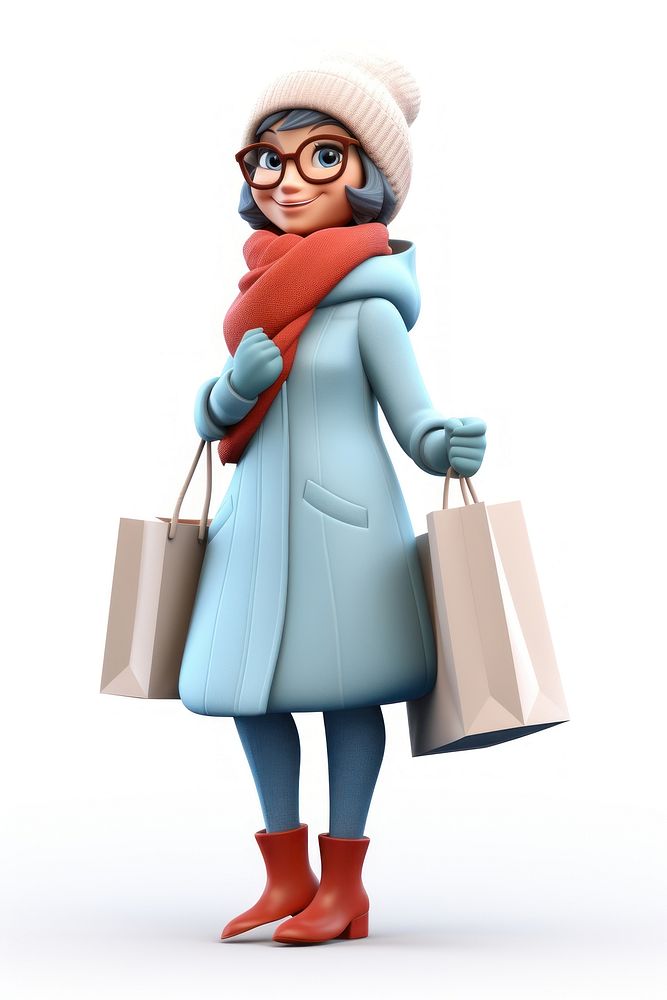 Shopping coat bag winter. AI generated Image by rawpixel.