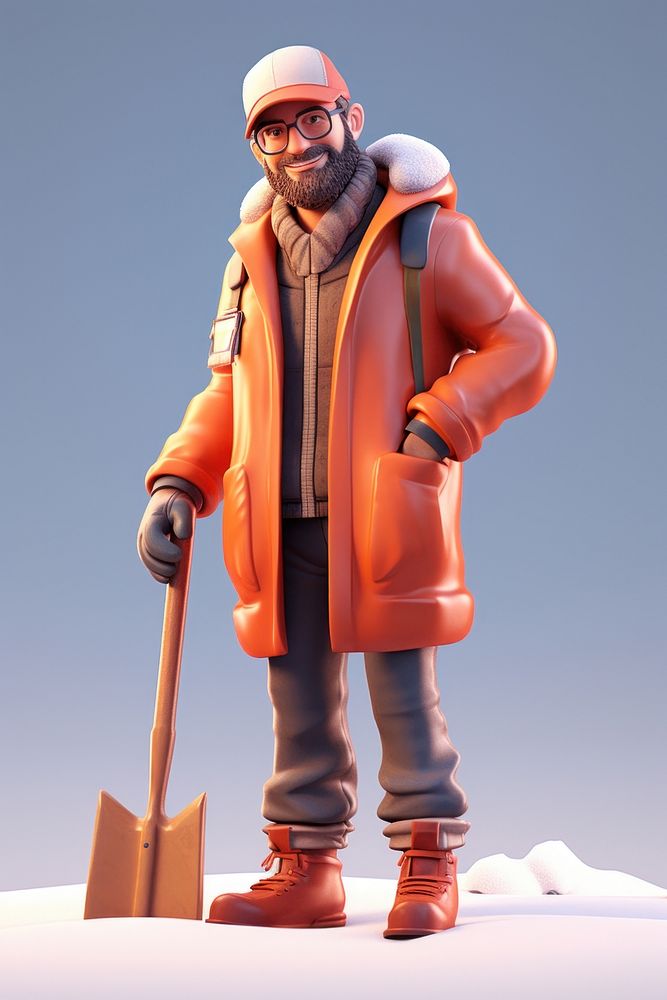 Figurine winter shovel adult. AI generated Image by rawpixel.