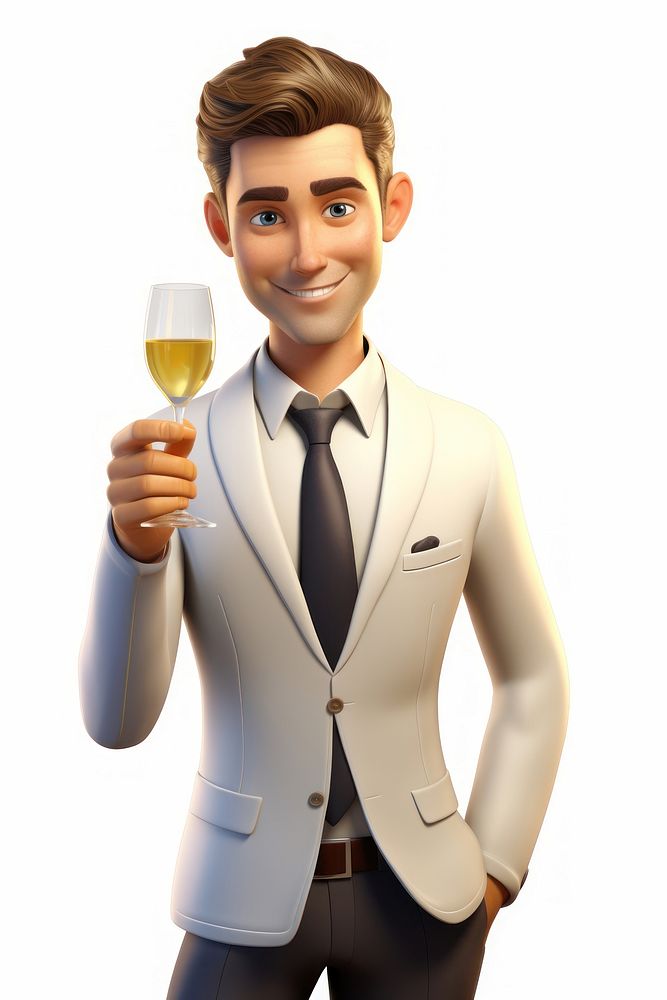 Cartoon tuxedo glass adult. AI generated Image by rawpixel.