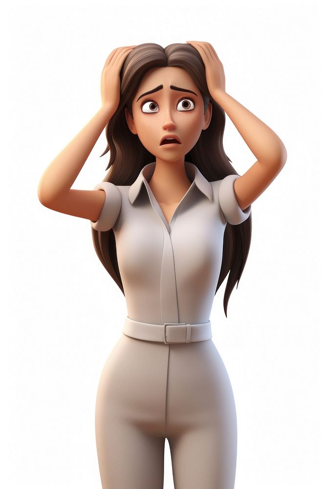 Adult cartoon woman white background. AI generated Image by rawpixel.