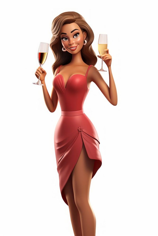 Adult dress drinking cartoon. AI generated Image by rawpixel.