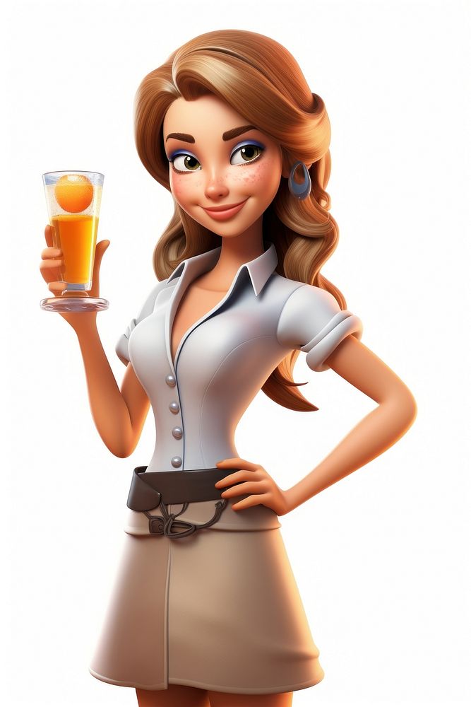 Adult cartoon drink woman. AI generated Image by rawpixel.