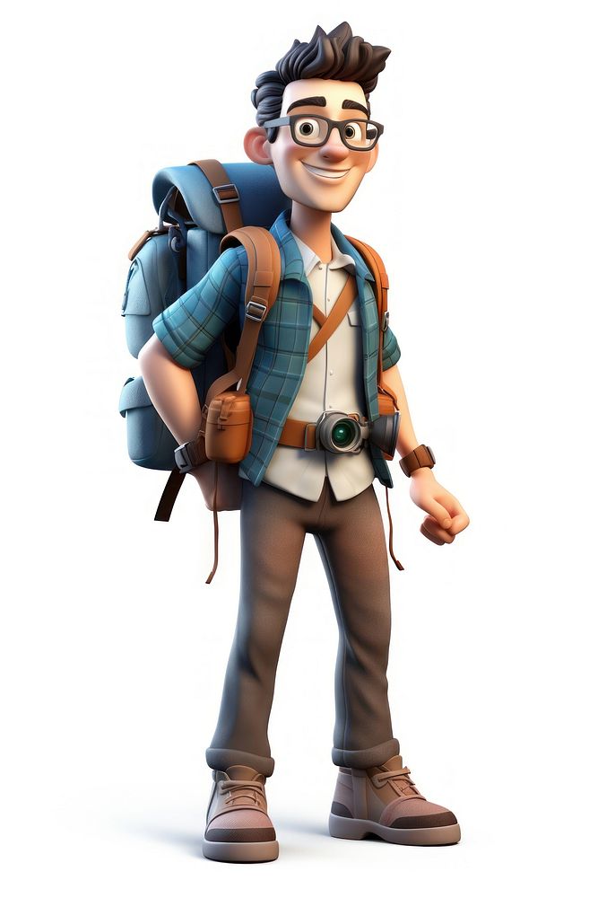 Backpack cartoon happiness footwear. AI generated Image by rawpixel.