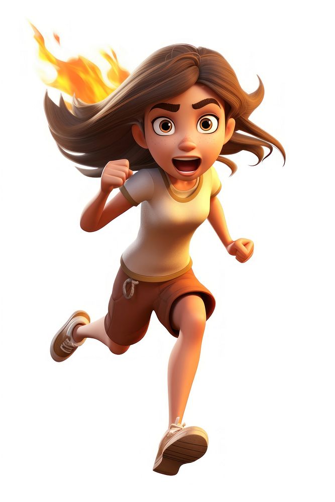 Cartoon fire white background determination. AI generated Image by rawpixel.