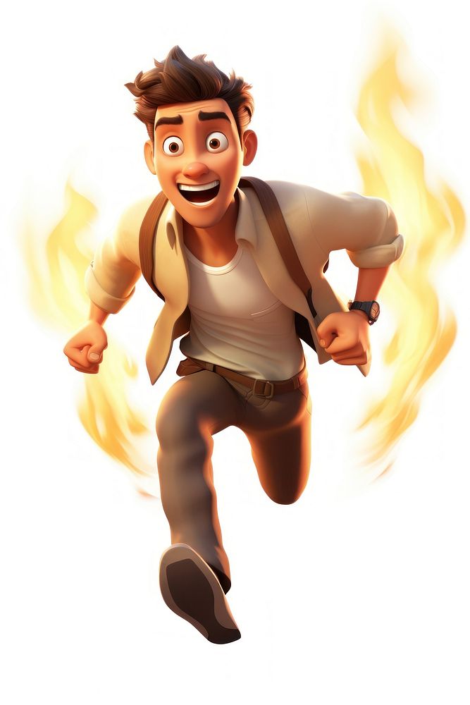 Cartoon adult fire face. 