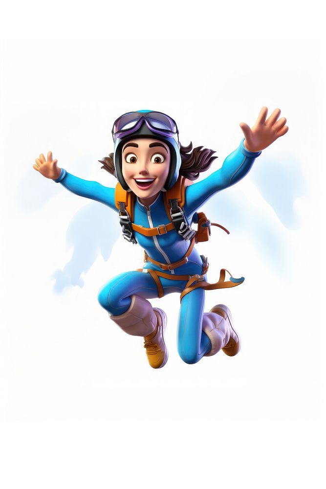 Skydiving adventure cartoon white background. AI generated Image by rawpixel.