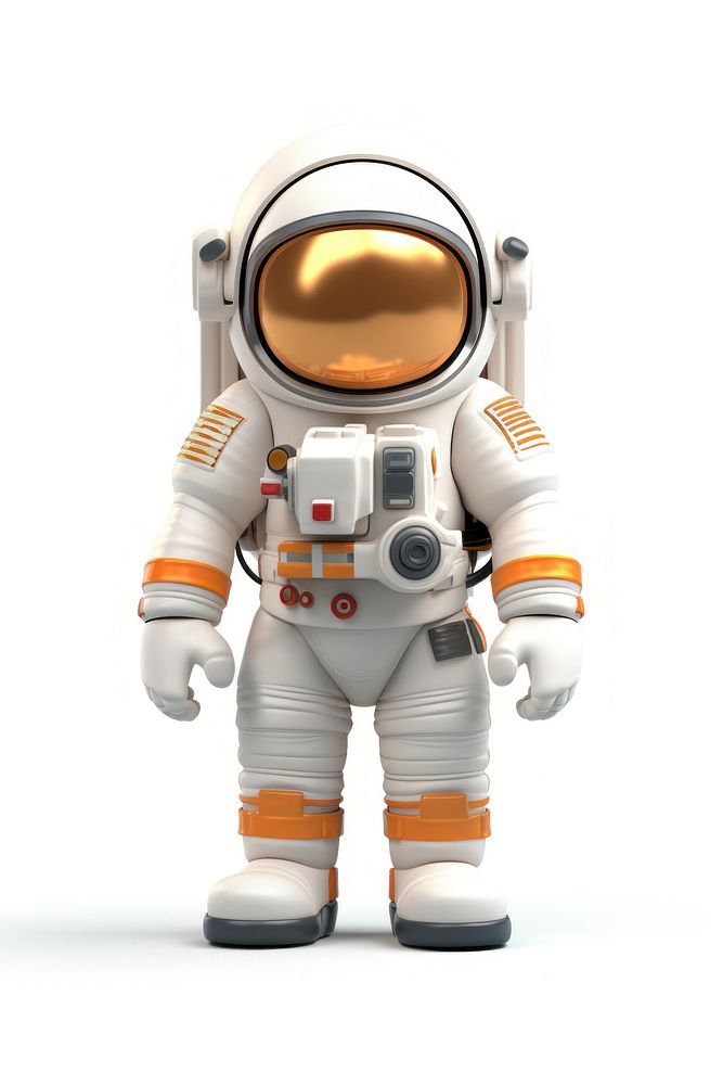 Astronaut toy white background protection. 