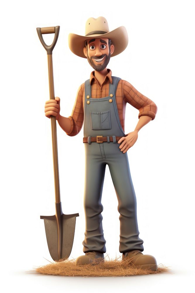 Figurine holding cartoon farmer. AI generated Image by rawpixel.