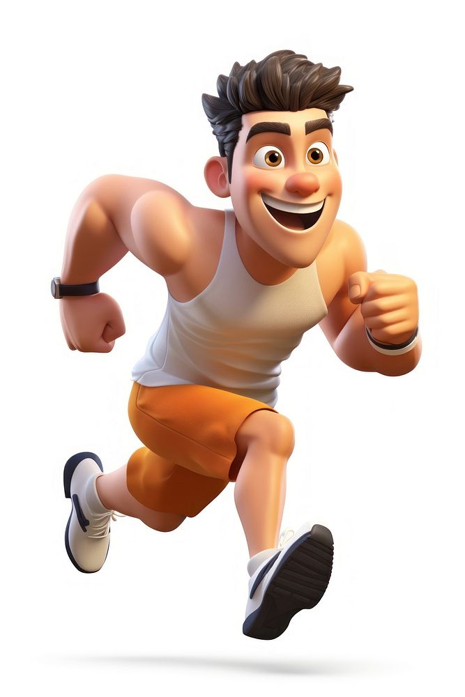 Cartoon white background determination bodybuilding. AI generated Image by rawpixel.
