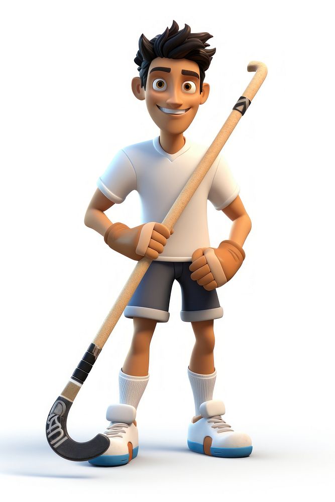 Hockey cartoon sports white background. AI generated Image by rawpixel.