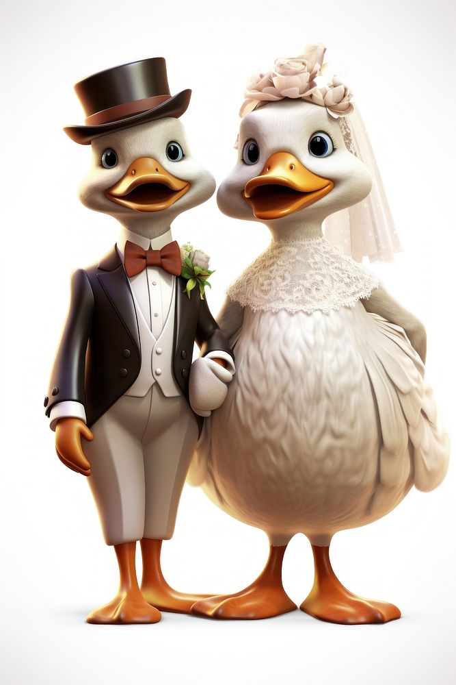 Wedding animal bird duck. AI generated Image by rawpixel.