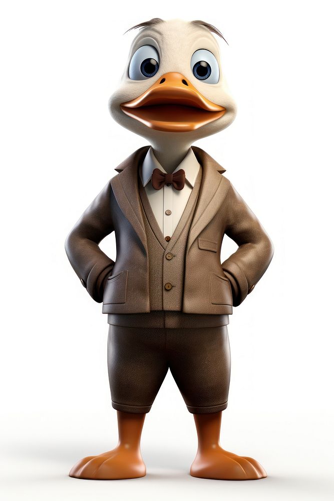 Portrait duck white background representation. AI generated Image by rawpixel.