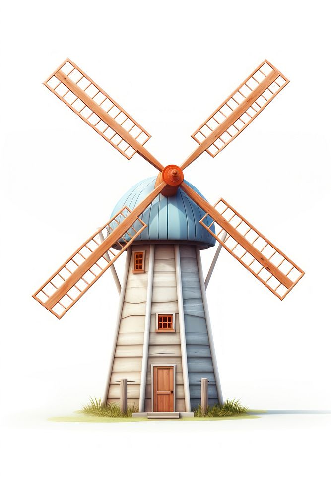 Windmill outdoors white background architecture.