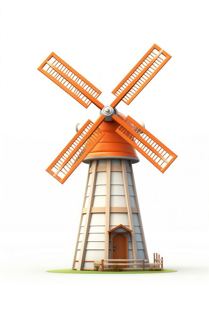 Windmill outdoors white background architecture. 