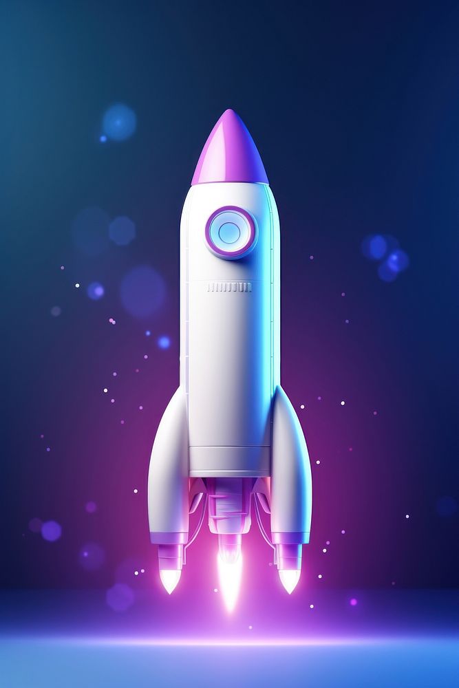 Rocket vehicle purple blue. AI generated Image by rawpixel.