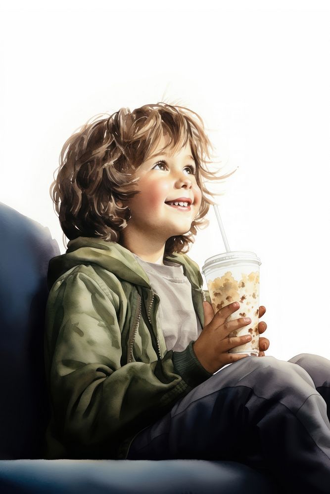 Child holding drink soda. AI generated Image by rawpixel.