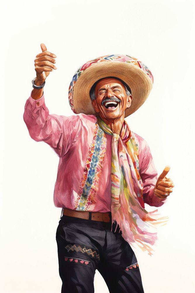 Sombrero dancing adult joy. AI generated Image by rawpixel.