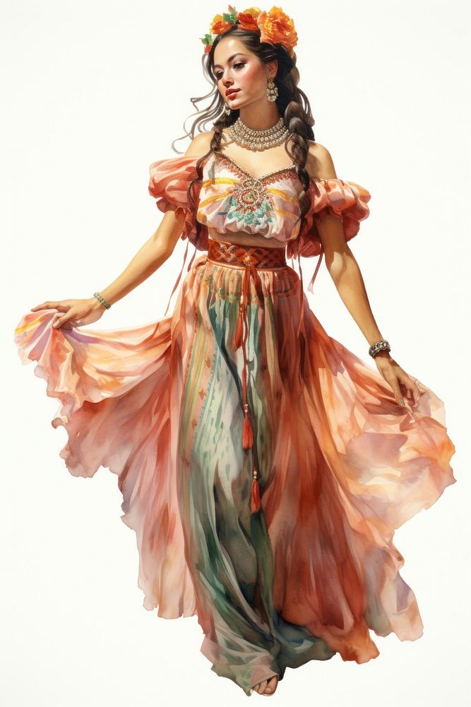 Costume dancing fashion dress. AI generated Image by rawpixel.