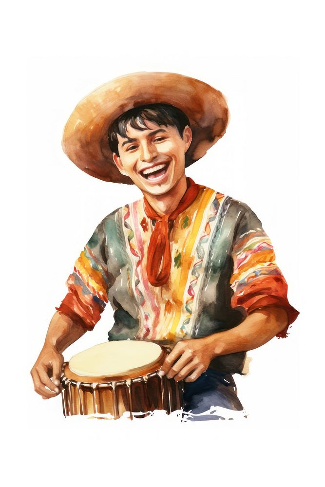 Sombrero adult smile music. AI generated Image by rawpixel.