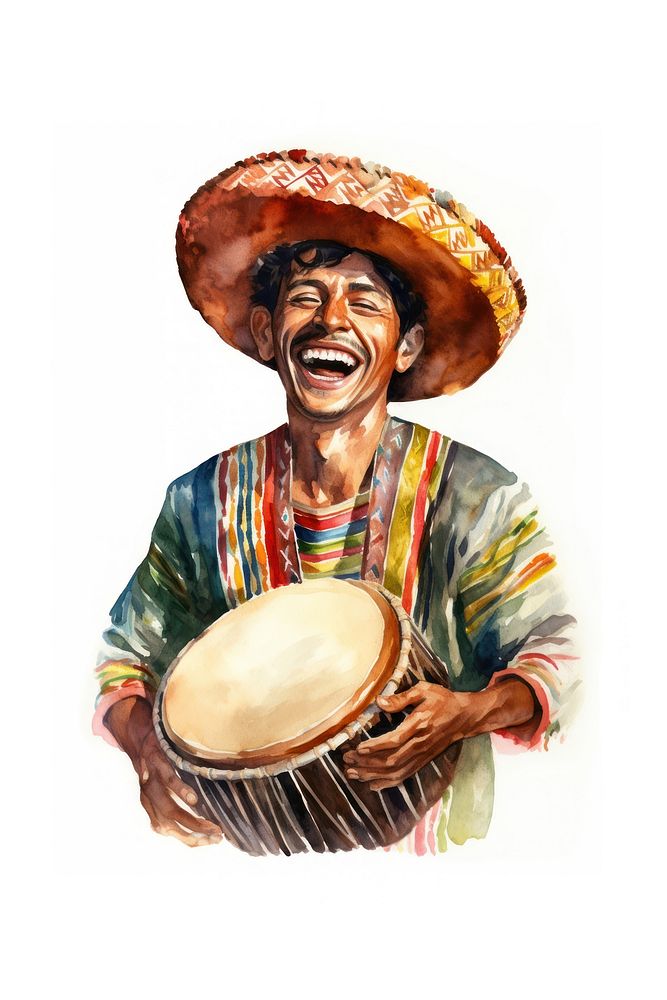 Sombrero drums music musician. AI generated Image by rawpixel.