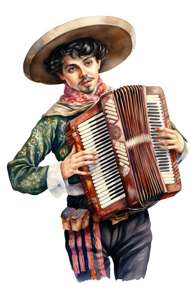 Accordion musician adult hat. AI generated Image by rawpixel.