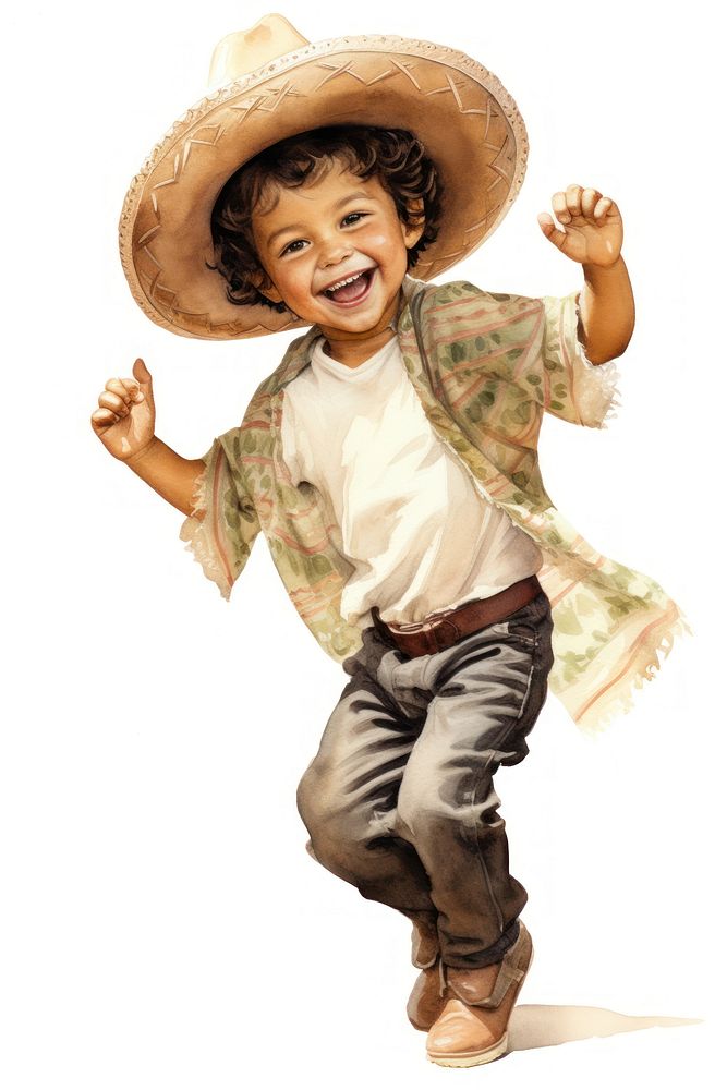 Sombrero portrait child joy. AI generated Image by rawpixel.