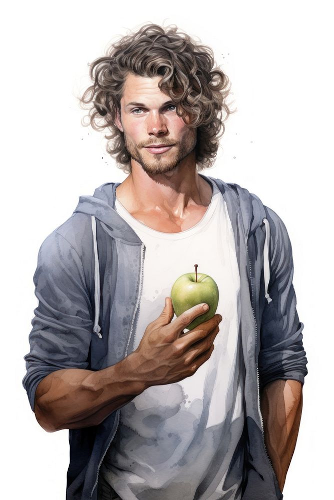 Portrait holding adult apple. AI generated Image by rawpixel.