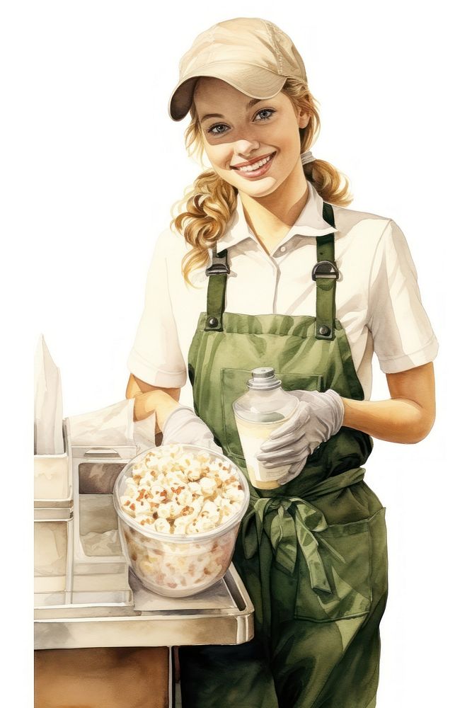 Popcorn female adult food. AI generated Image by rawpixel.